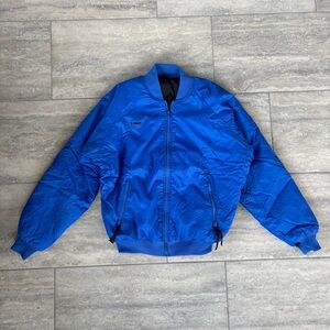 Vintage men’s Columbia reversible bomber blue black jacket size medium